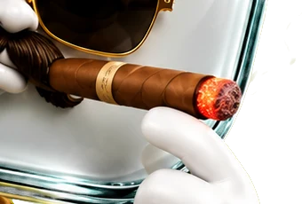 the cigar, photographed by an agent who got close enough to be offered one